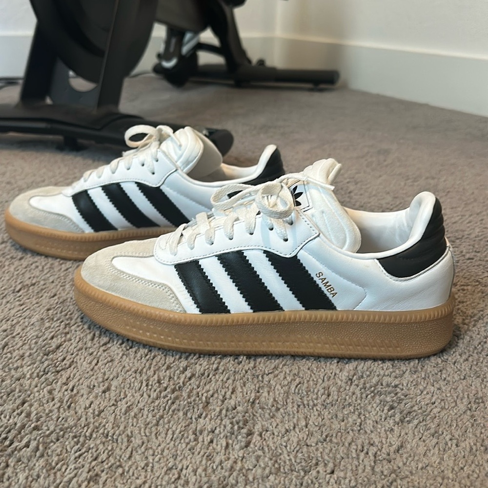 adidas Samba White and Black Athletic Shoes